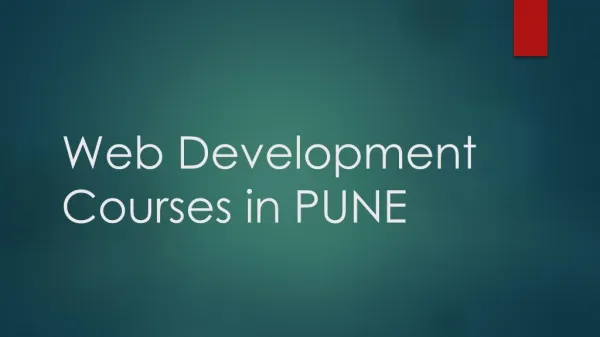 Web Development presentation - Web Development Classes in pune