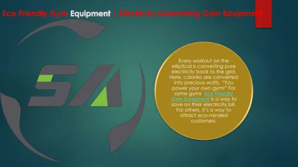 Eco Friendly Gym Equipment | Electricity Generating Gym Equipment