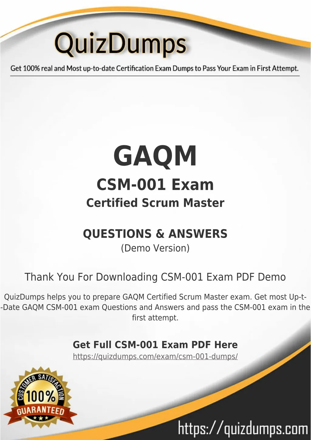 gaqm csm 001 exam certified scrum master