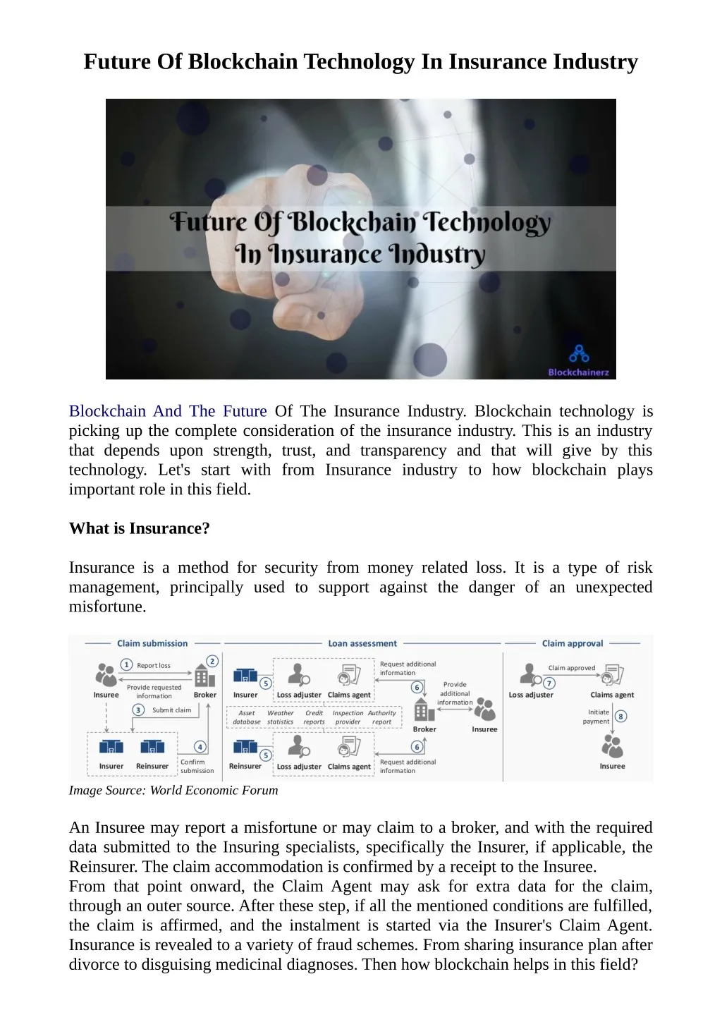 future of blockchain technology in insurance