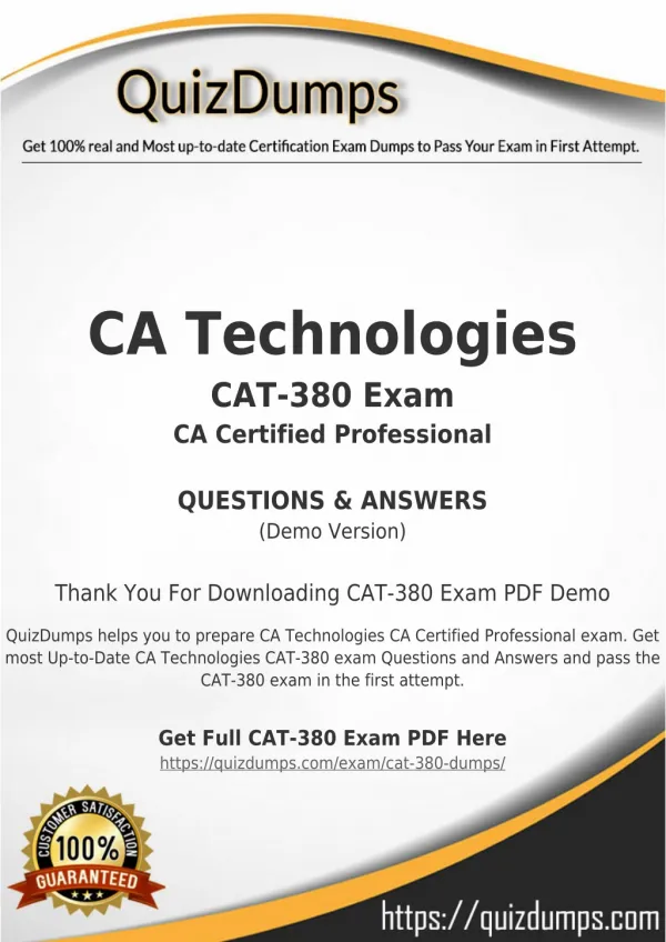 CAT-380 Exam Dumps - Get CAT-380 Dumps PDF [2018]
