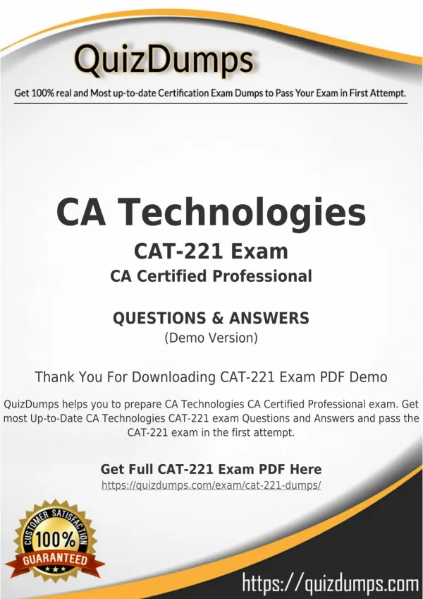 CAT-221 Exam Dumps - Pass with CAT-221 Dumps PDF [2018]