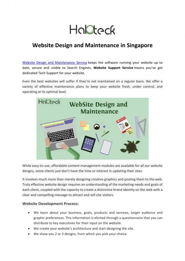 Website Design and Maintenance in Singapore