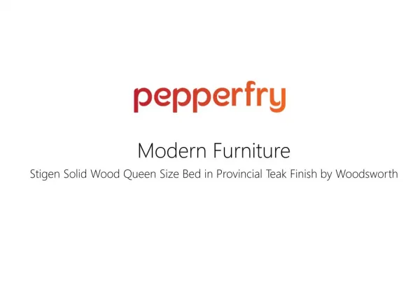Stigen Solid Wood Queen Size Bed in Provincial Teak Finish by Woodsworth
