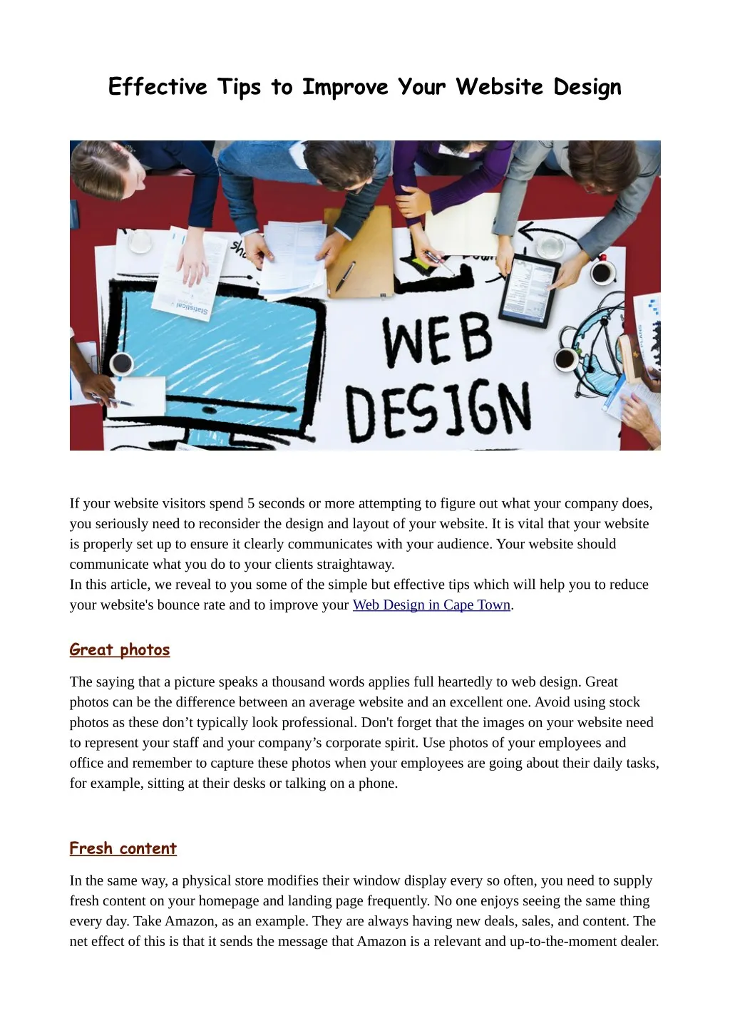 effective tips to improve your website design