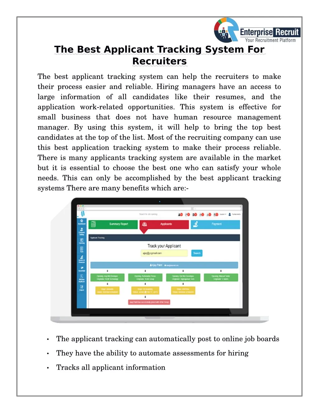 the best applicant tracking system for recruiters