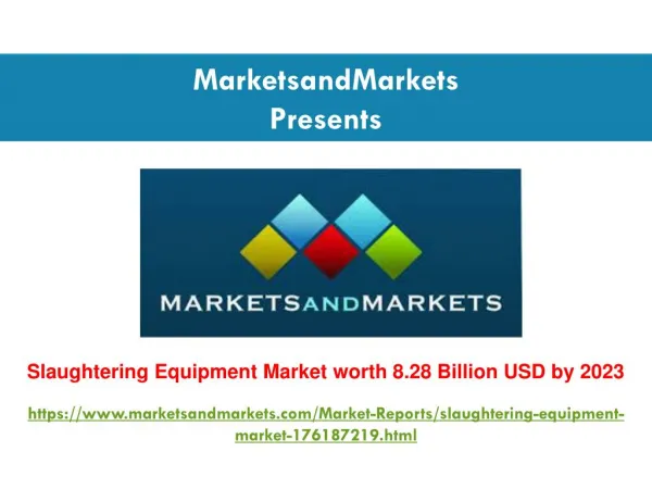 Slaughtering Equipment Market worth 8.28 Billion USD by 2023