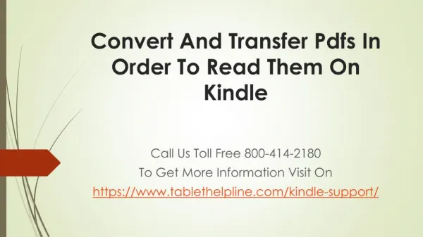 Convert And Transfer Pdfs In Order To Read Them On Kindle