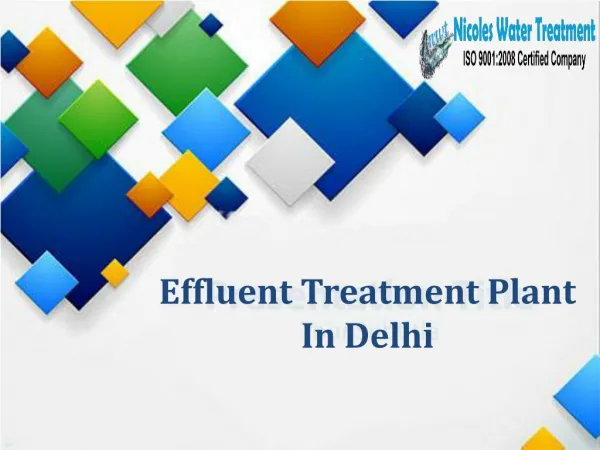Effluent Treatment Plant In Delhi