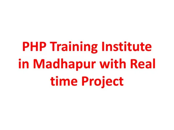 PHP Institute in Madhapur | PHP Course in Madhapur