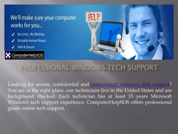 Get the Best Professional Windows Tech Support
