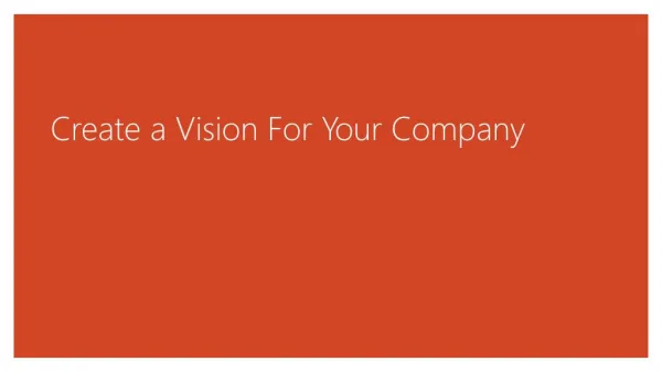 Create a Vision For Your Company
