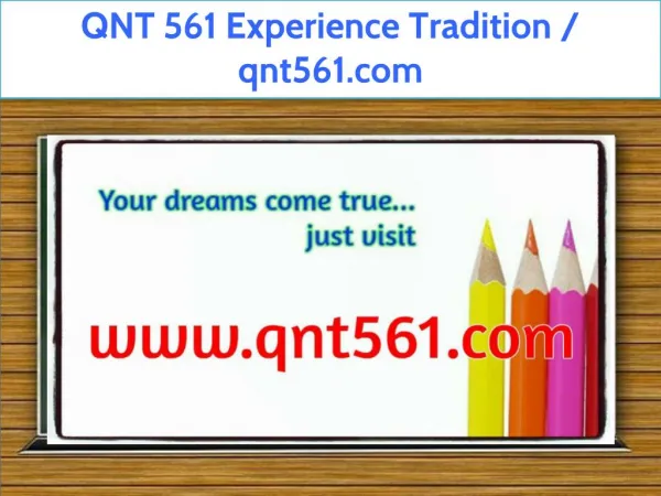 QNT 561 Experience Tradition / qnt561.com