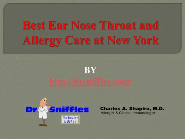 Best Ear Nose Throat and Allergy Care at New York