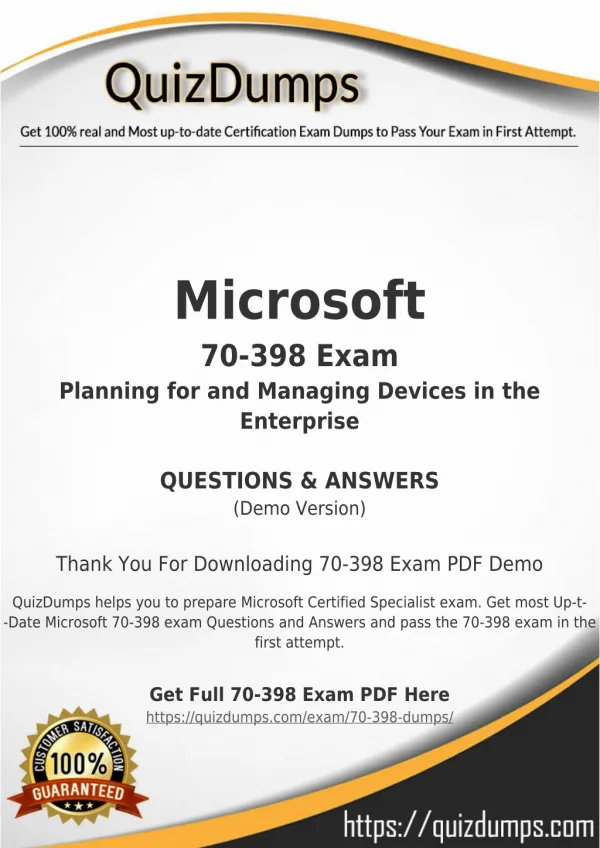 70-398 Exam Dumps - Prepare 70-398 Dumps PDF