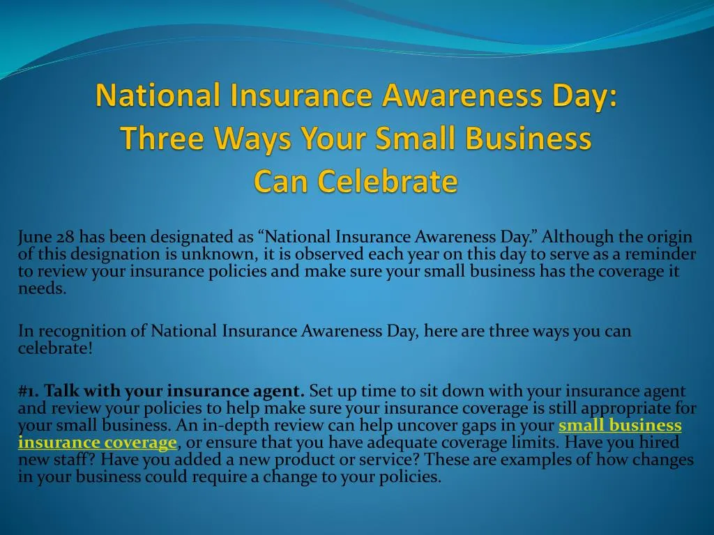 national insurance awareness day three ways your small business can celebrate