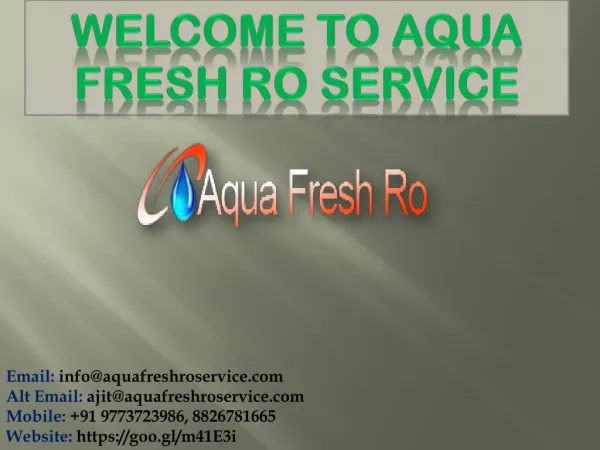 Best Aqua Fresh Ro Service Centre in Delhi @9773723986