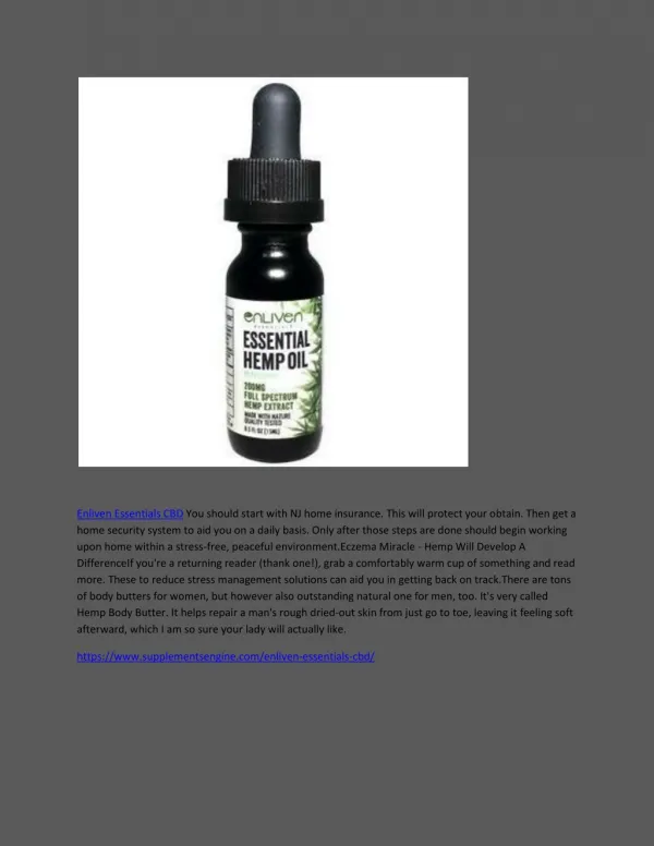 Enliven Essentials CBD - How Does It Work For Pain Relief