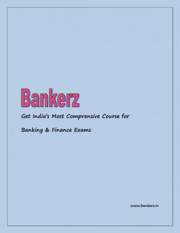 E-Book | Mock Test | Online Test Series | JAIIB | DBF | Bank PO | RBI B Grade â€“Bankerz
