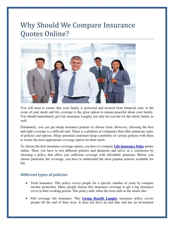 Why Should We Compare Insurance Quotes Online