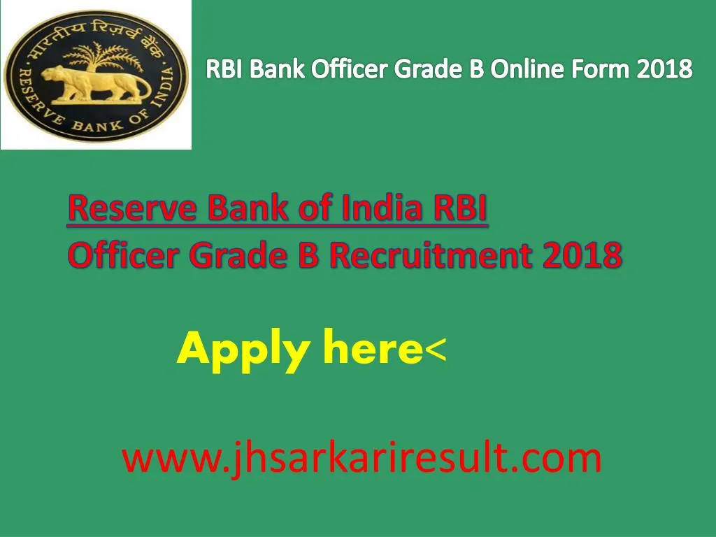 rbi bank officer grade b online form 2018