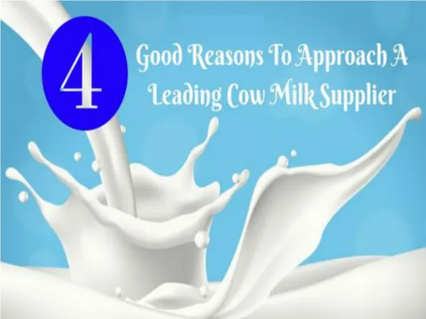 4 good reasons to approach a leading cow milk supplier in India