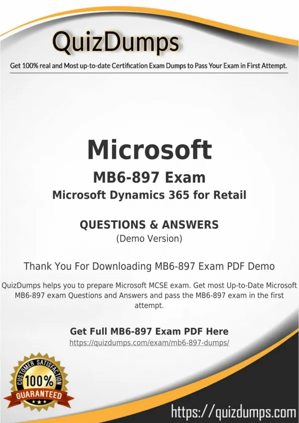 MB6-897 Exam Dumps - Real MB6-897 Dumps PDF