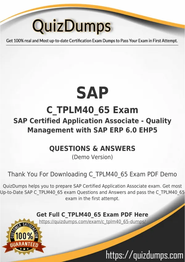 C_TPLM40_65 Exam Dumps - Get C_TPLM40_65 Dumps PDF