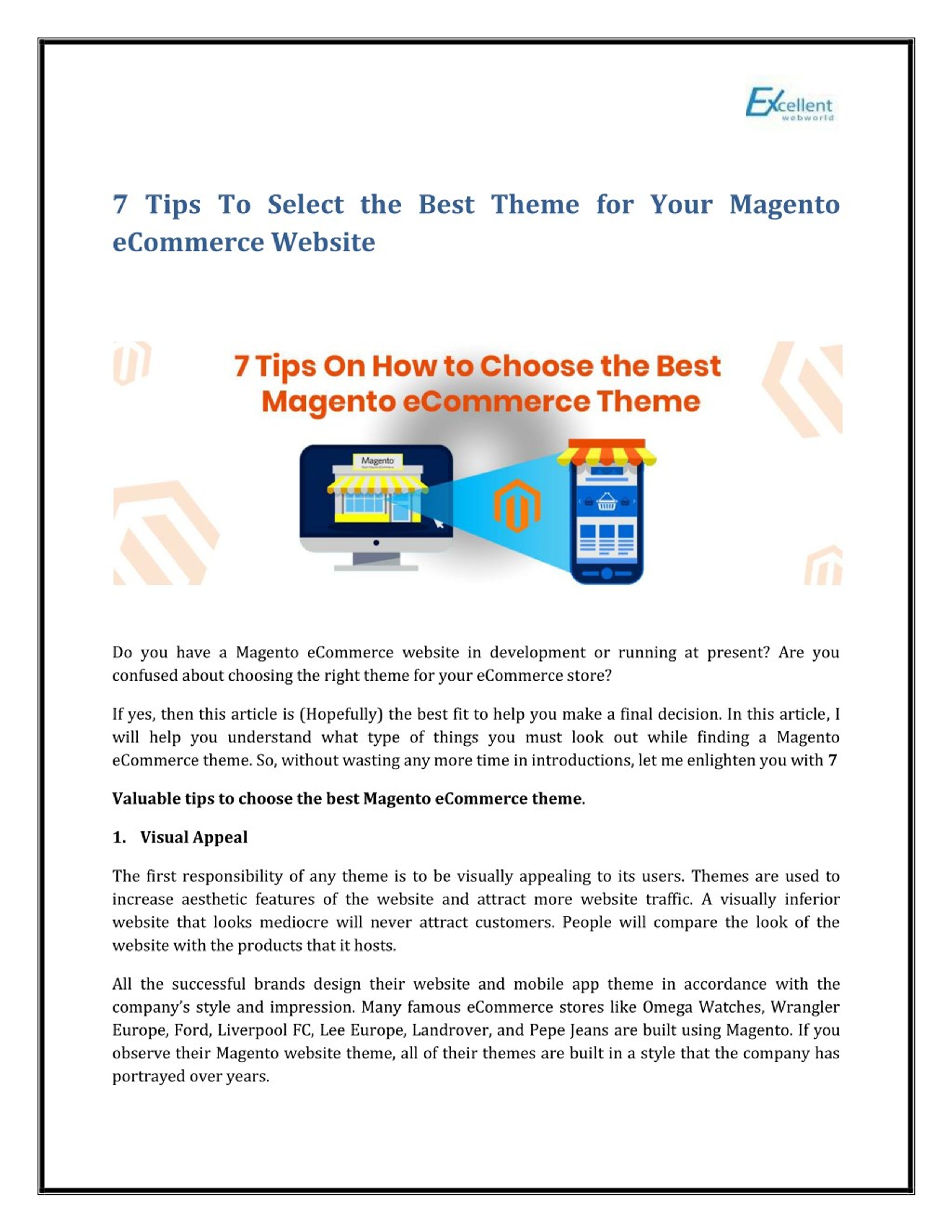 PPT - 7 Tips To Select the Best Theme for Your Magento eCommerce ...