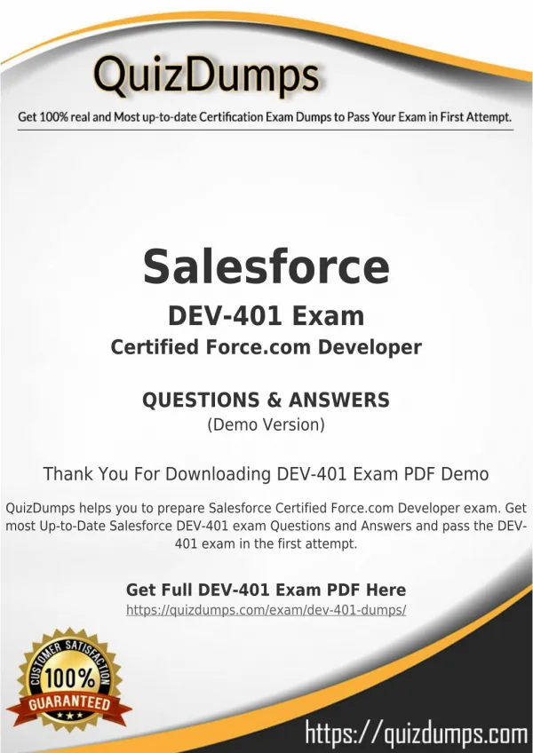 DEV-401 Exam Dumps - Get DEV-401 Dumps PDF