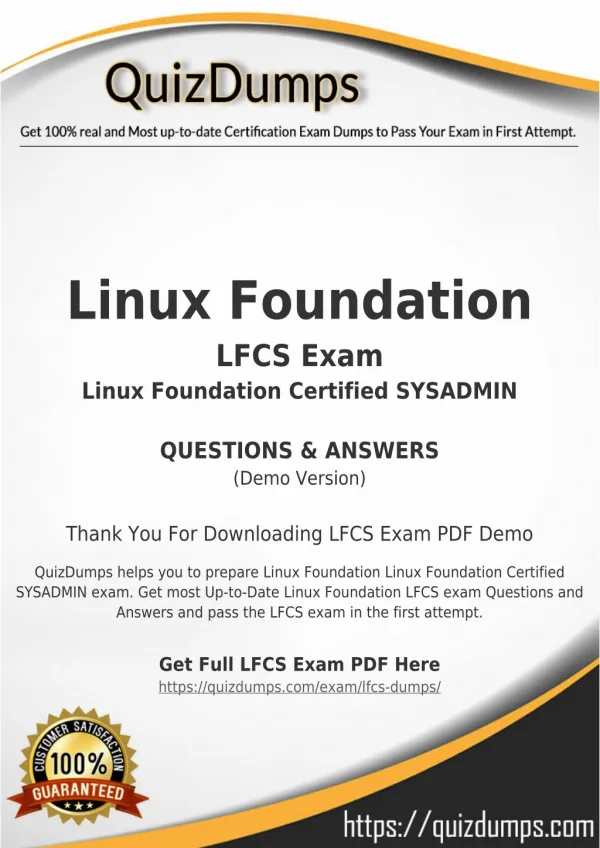 LFCS Exam Dumps - Download LFCS Dumps PDF [2018]