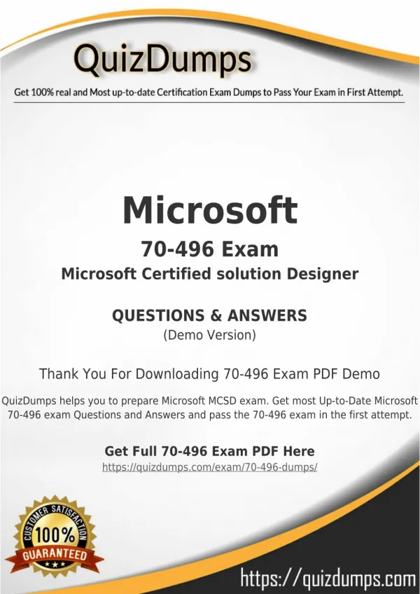 70-496 Exam Dumps - Download 70-496 Dumps PDF