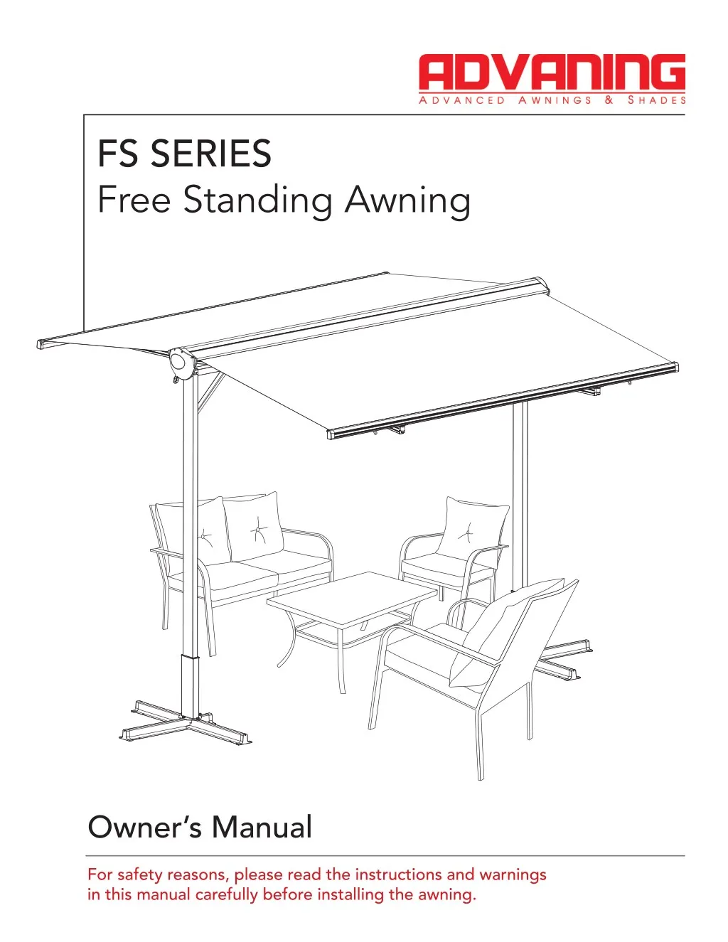 fs series free standing awning