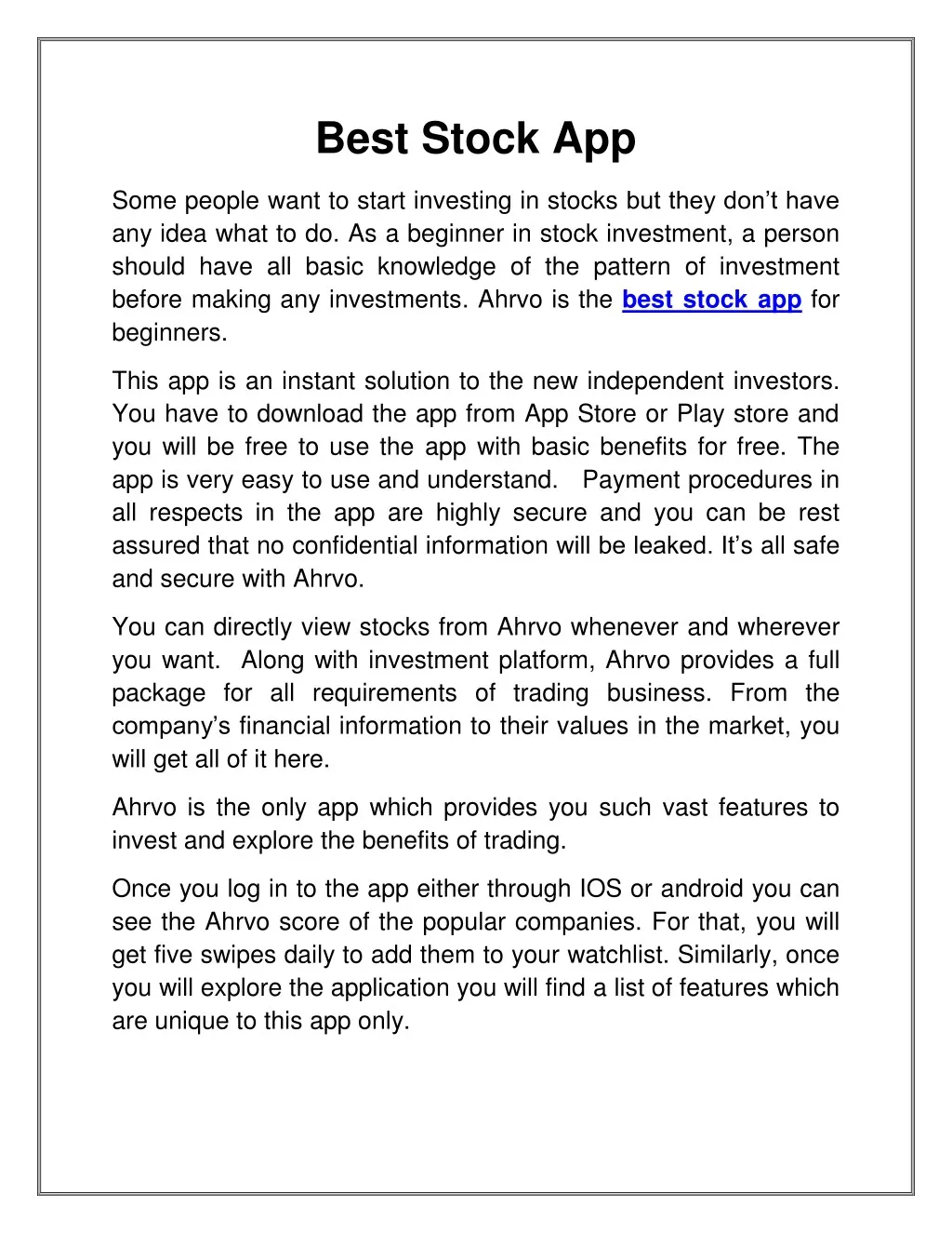 best stock app