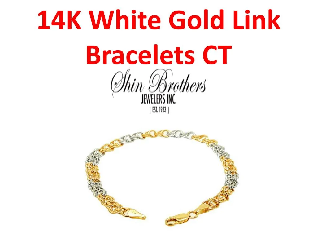14k white gold link bracelets ct