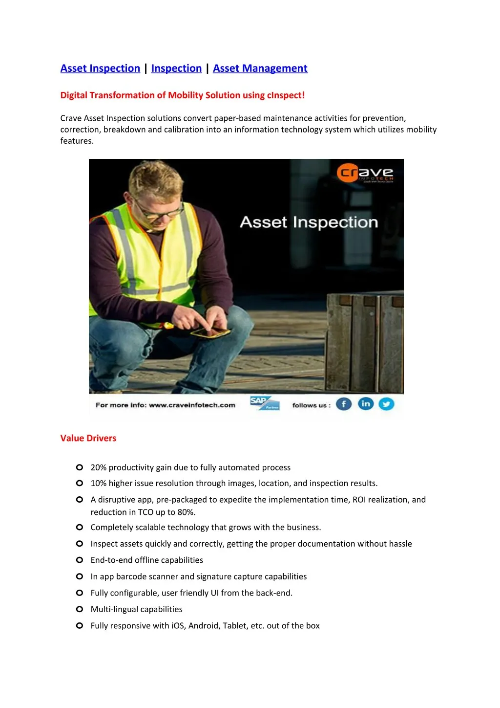 asset inspection inspection asset management