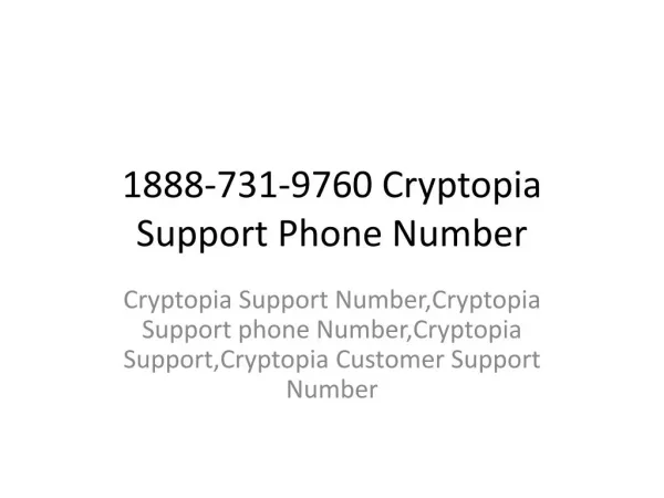 1888-731-9760 Cryptopia Support phone Number