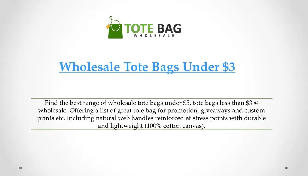 wholesale tote bags under 3