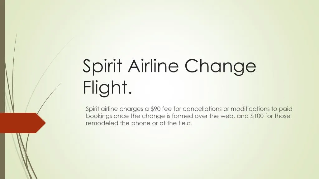 spirit airline change flight