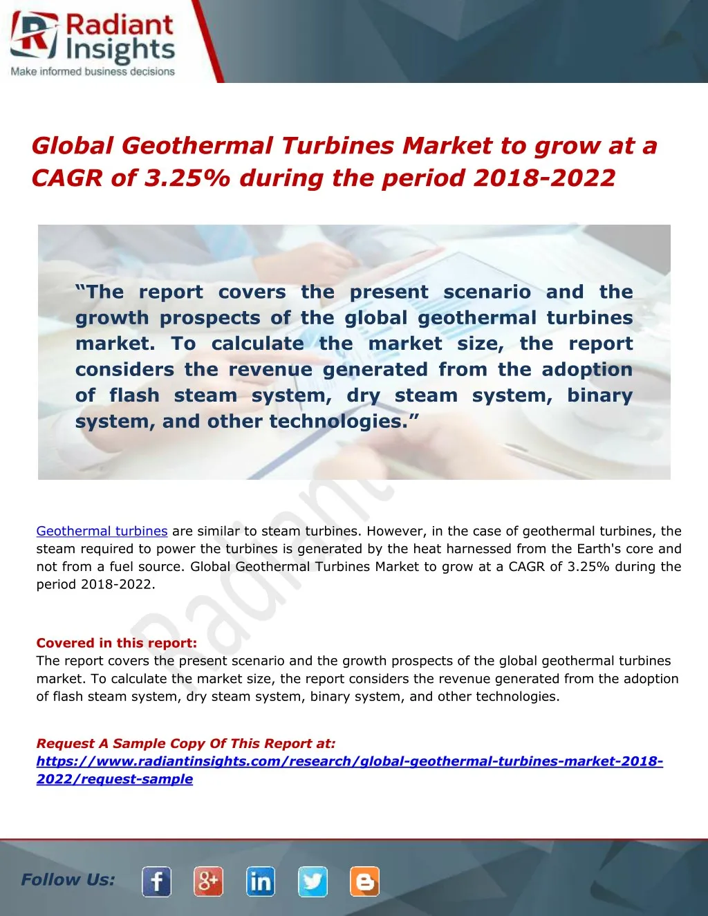 global geothermal turbines market to grow