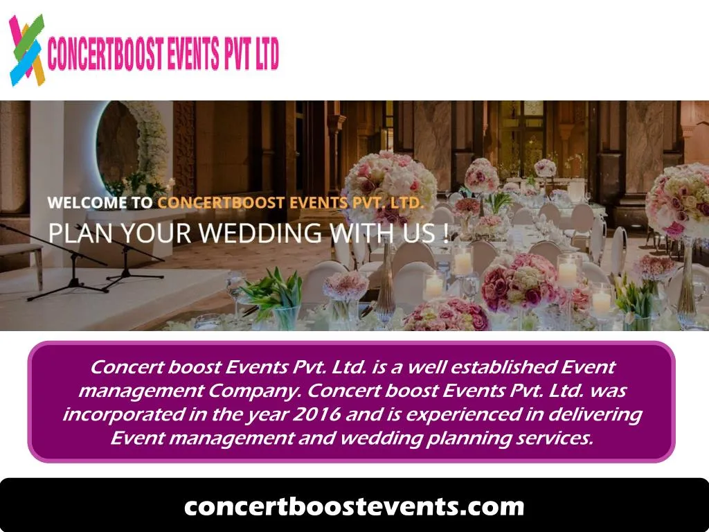 concert boost events pvt ltd is a well