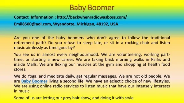 The Baby Boomer Lifestyle - What Is It?
