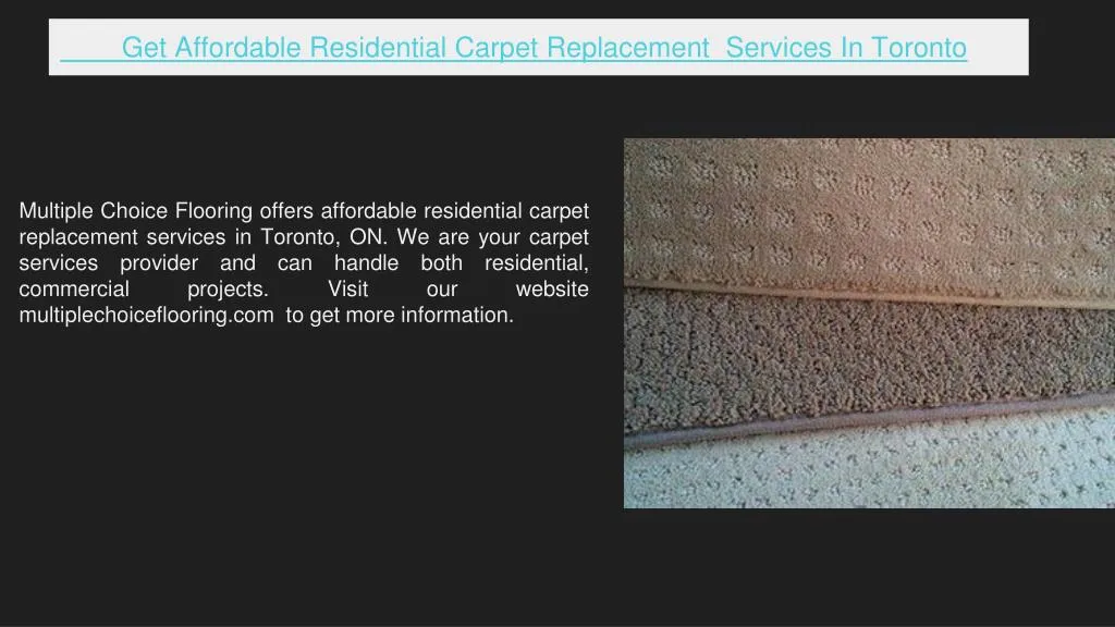 get affordable residential carpet replacement