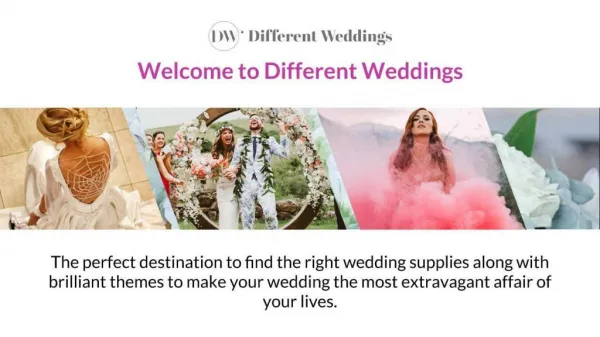 Wedding Supplies in Australia by Different Weddings