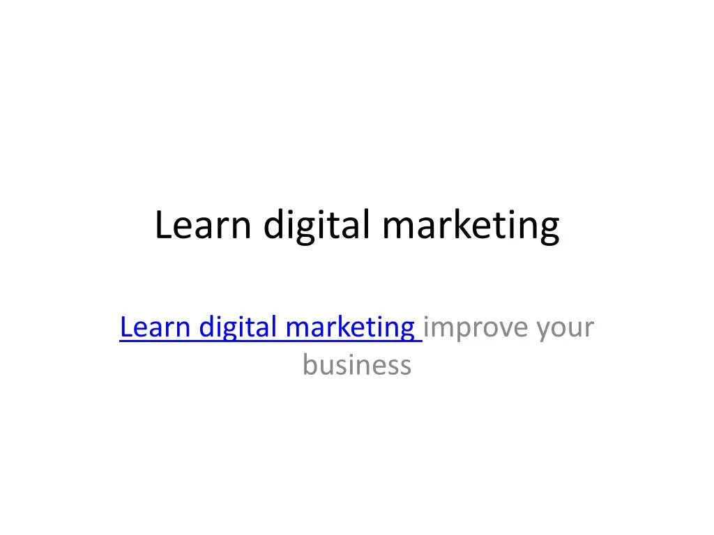 learn digital marketing