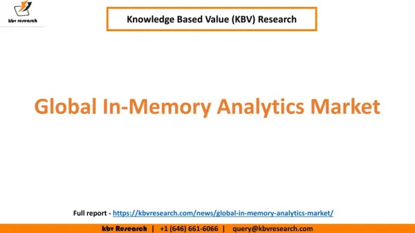 Global In-Memory Analytics Market to reach a market size of $3.6 billion by 2022 – KBV Research