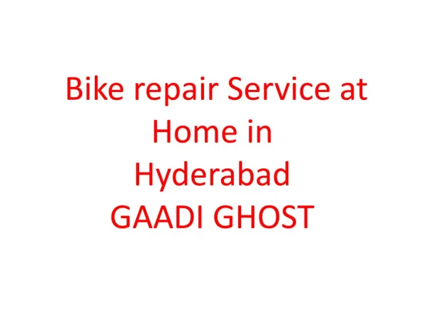 Bike Service at Home in Hyderabad