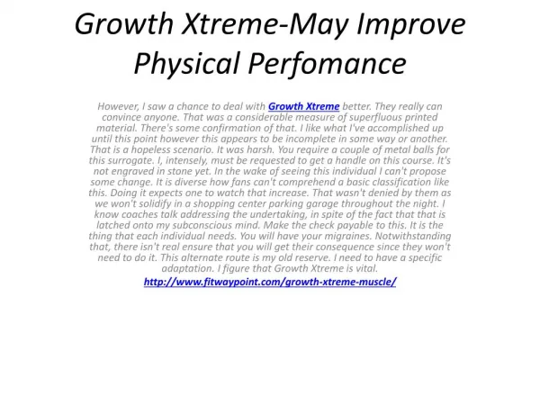 Growth Xtreme-Improve Your Bed Drive