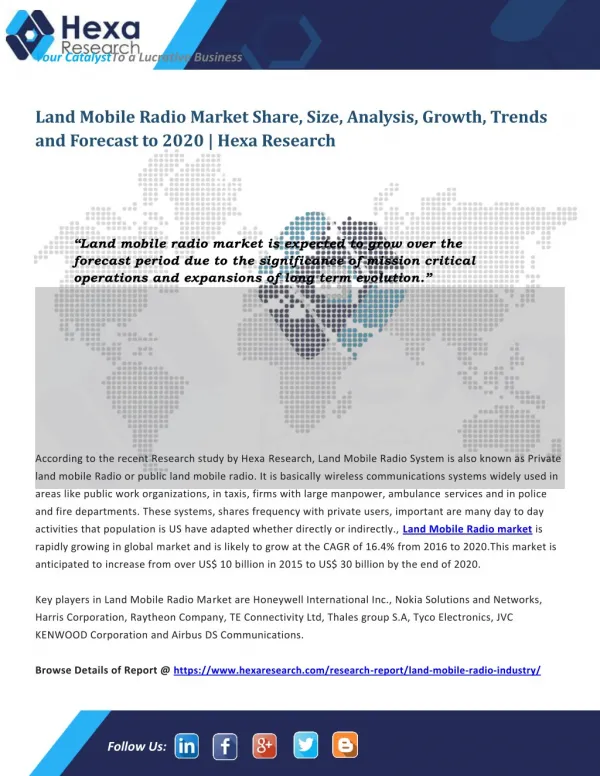 Land Mobile Radio Industry Research Report
