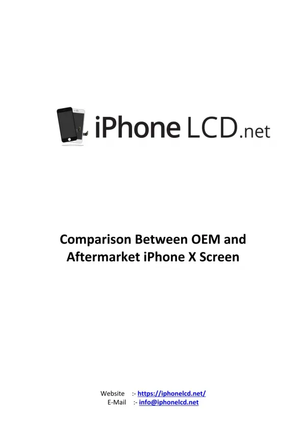 Comparison Between OEM and Aftermarket iPhone X Screen